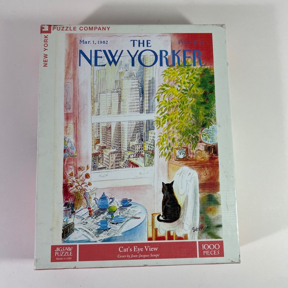The New Yorker Cat Puzzle Cat's Eye View Sempe 1000 Pieces NIB